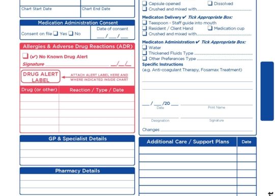 Disability Medication Chart - Shop | Compact Business Systems Australia